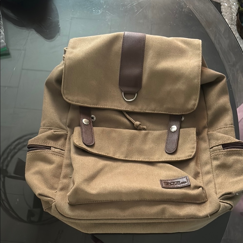 Tan Canvas Backpack